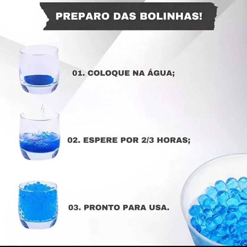 Arminha elétrica Lançadora de Orbeez Automática com 1000 Bolinhas